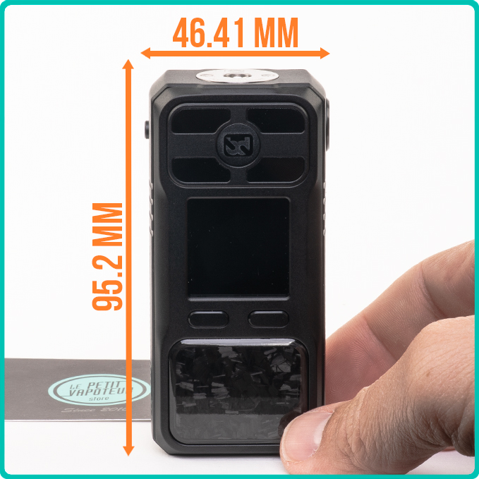 Dimensions de la Box Rayden 220 Full Black BD Vape